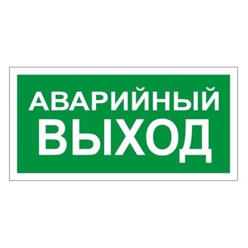 Знак вспомогательный "Аварийный выход", прямоугольник, 300х150 мм, самоклейка, 610039/В 59