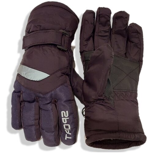 фото Перчатки детские зимние/ горнолыжные/ перчатки для мальчиков/ непромокаемые/ спортивные/ тёплые/ хаки/ размер 15(5-7лет) cast-tex