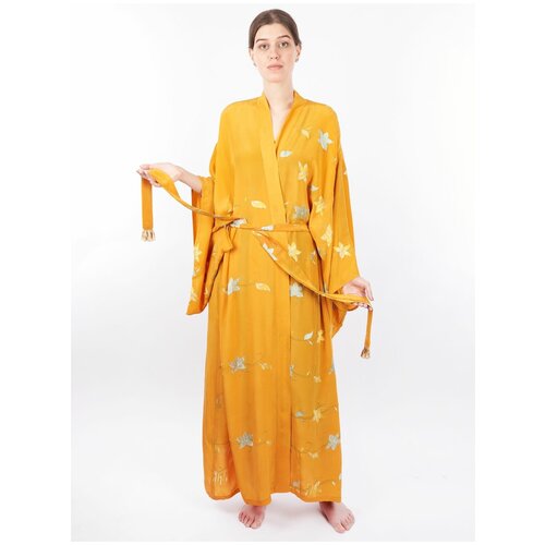 фото Пеньюар/кимоно "брызги солнца" индийский 100% шелк from yana cornell oversize, vintage