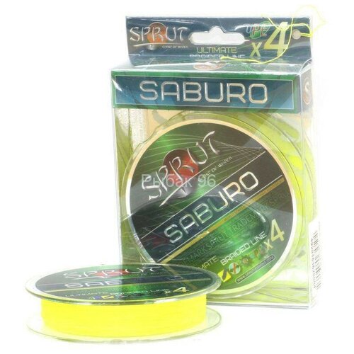 фото Леска плетеная sprut saburo soft ultimate x 4 fluo yellow 0.20 95м