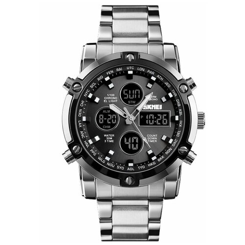 фото Часы мужские skmei 1389 - серебристые/черные