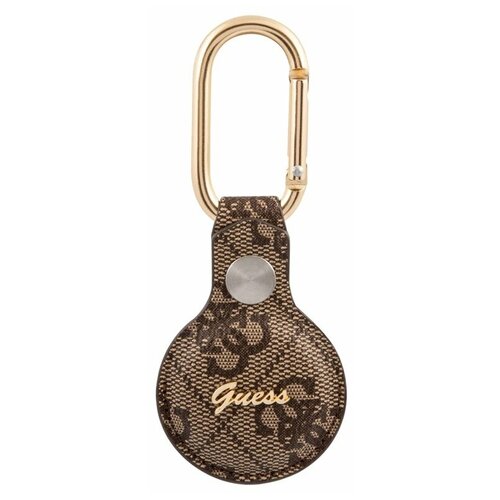 фото Guess для airtag чехол pu script metal logo with dog clip brown