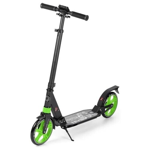 фото Самокат двухколесный "urban scooter suncolor skl-03" амортизатор, колеса 200 мм (зеленый/черный)