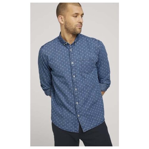 фото Рубашка tom tailor 1024752/26398 мужская, цвет синий, размер m
