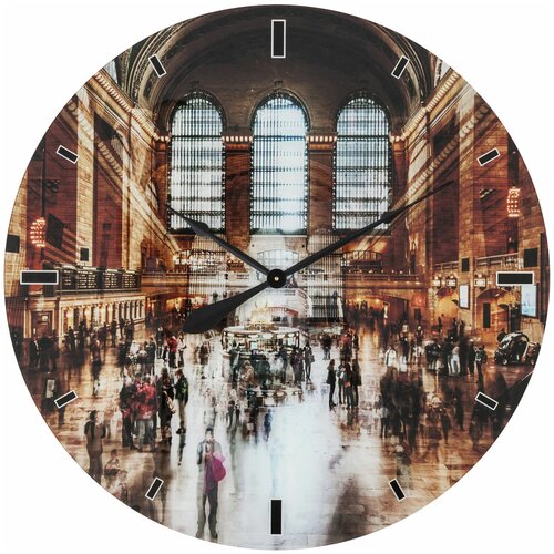фото Kare часы настенные grand central station, коллекция "центральный вокзал", полипропилен, стекло, мультиколор