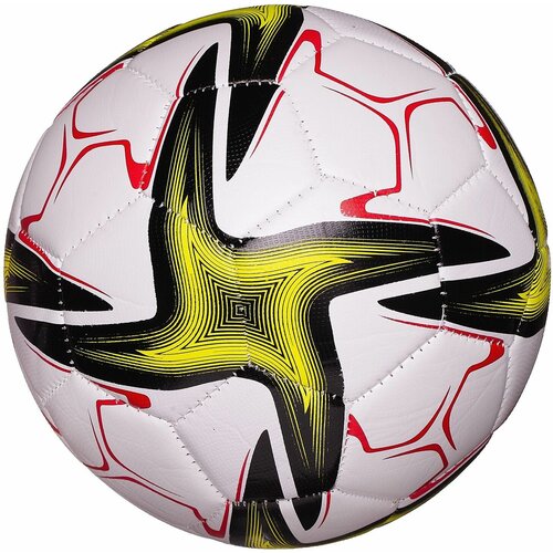 фото Футбольный мяч junfa белый с желто-черными звездами 22-23 см
