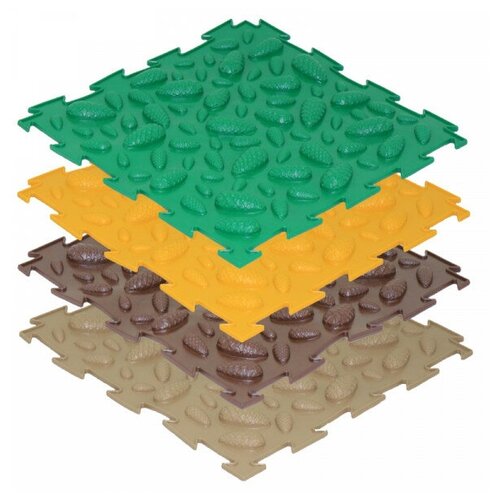 фото Ортодон модульный коврик-пазл ортодон шишки мягкие, 3+, коричневый