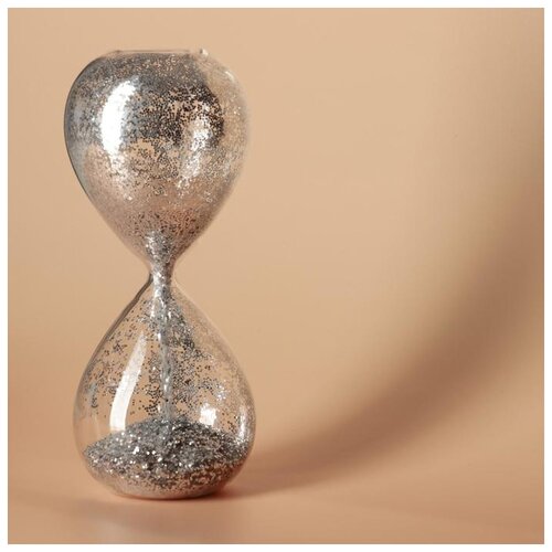 фото Часы песочные "шанаду", сувенирные, 8х8х19 см, песок с серебристыми блёстками рубин