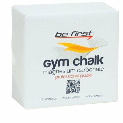 фото Спортивная магнезия be first magnesium carbonate gym chalk (брикет) 1 брикет, белый