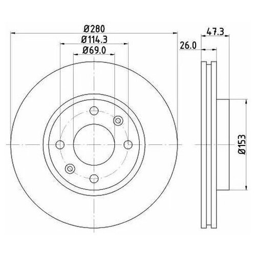 Тормозной диск передний Nisshinbo ND6010K