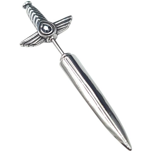 фото Моносерьга - гвоздик "меч с крыльями " серьги-пусеты, хупы ,модная моносерьга starfall.shop