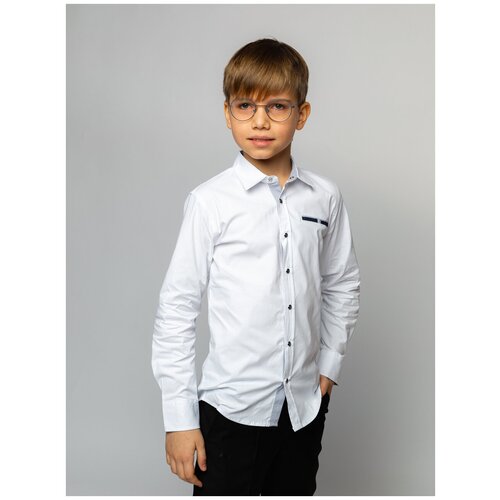 фото Школьная рубашка / детская рубашка /рубашка для мальчика на кнопках длинный рукав тnj 1037-12 formaschool