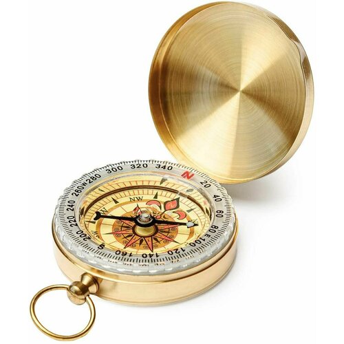 фото Туристический компас складной 50 мм в ретро стиле/сувенирный gadgetut