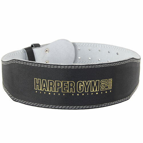 фото Пояс для тяжелой атлетики и фитнеса (узкий) harper gym pro series je-2623 черный, нат.кожа, xl