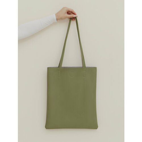 фото Сумка шоппер повседневная, вмещает а4, внутренний карман, складная, хаки, зеленый jils