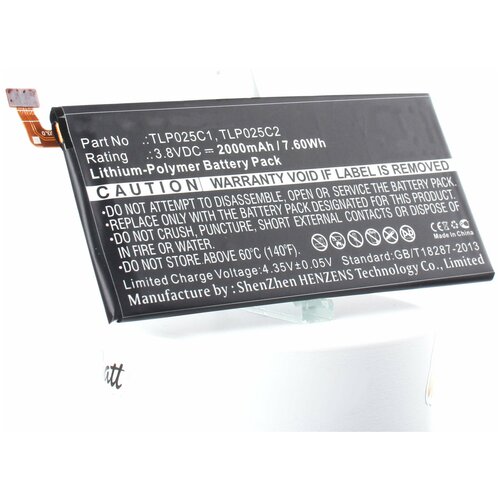 Аккумулятор iBatt iB-B1-M1228 2000mAh для Alcatel TLP025C1