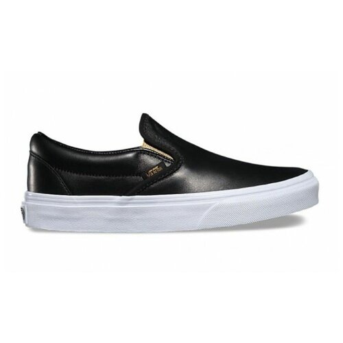 фото Кожаные слипоны vans classic slip-on (metallic gore) v004mpjrb черные (34.5)