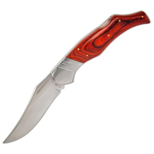 фото Нож складной c-165 "ножемир" с рукоятью из красного дерева и ножнами кордура