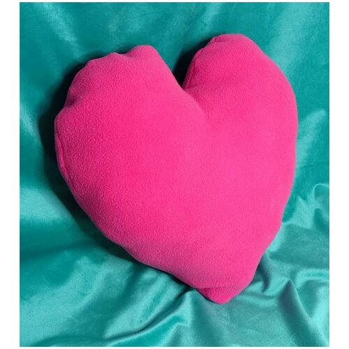 фото Подушка декоративная сердце малиновое 35х30 см без бренда