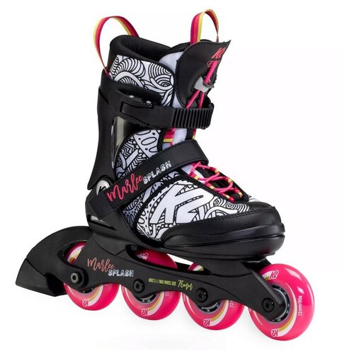 фото Детские ролики k2 marlee splash - 2021 black/pink р.29-34