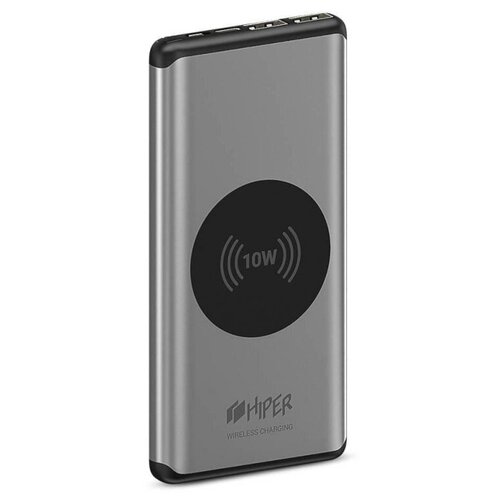 фото Внешний аккумулятор 10000 mah, 2 usb+type-c, qc+pd+qi, hiper, cереб, nano x