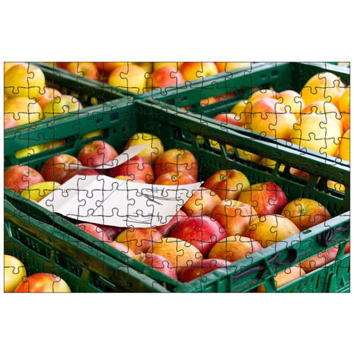 фото Магнитный пазл 27x18см."рынок, базарная палатка, яблоки" на холодильник lotsprints