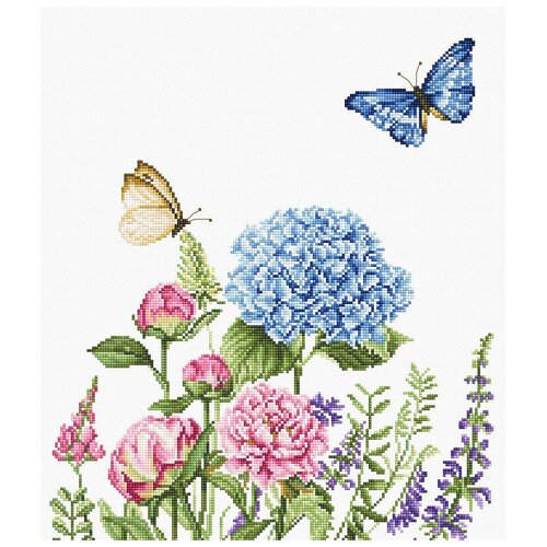 фото Набор для вышивания "летние цветы и бабочки", 21х25 см luca-s