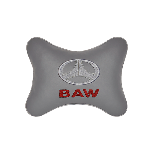 фото Подушка на подголовник экокожа l. grey с логотипом автомобиля baw vital technologies