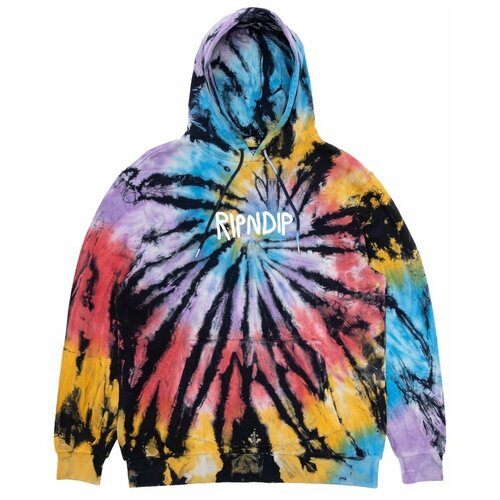 фото Толстовка ripndip rubber logo hoodie sunburst spiral tie dye / m