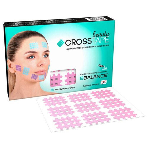 фото Кросс тейпы для лица cross tape beauty 2,1 см x 2,7 см (размер а) сакура (bbalance- южная корея)