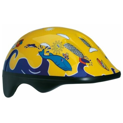 фото Детский велосипедный шлем bellelli цвет: желтый/синий. рисунок: дельфины. размер: м (52-57cm)