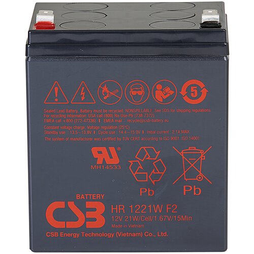 фото Аккумулятор для ибп csb hr 1221 w f2 ( 12 в / 5 ач)