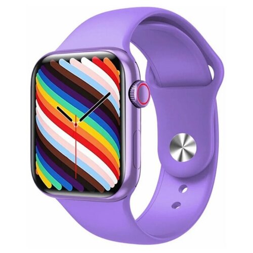 фото Умные часы smart watch m16 plus 2021 44мм, (фиолетовый) с полноразмерным экраном и активным колесиком wearfit