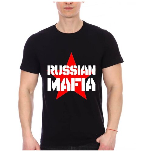 фото Футболка russian mafia. цвет: черный. размер: s drabs