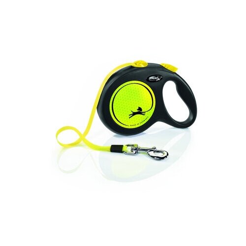 фото Flexi рулетка-ремень светоотражающая для собак до 15кг, 5м, желтая (new neon s tape 5m yellow) cl11t5.251.s neoge, 0,203 кг (2 шт)