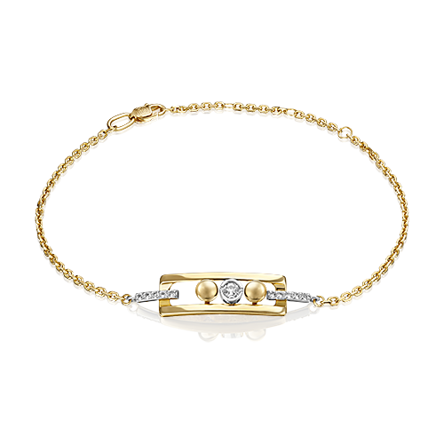 фото Platina jewelry браслет из комбинированного золота с топазом 05-0703-00-201-1121, размер 17-21