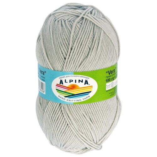 фото Набор пряжи alpina "vera", 55% акрил, 45% хлопок, 5*100 г, 280 м+/-15 м, №22 серый