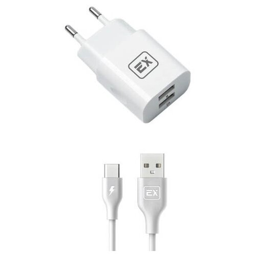 фото Зарядное устройство exployd classic 3.1a 2хusb - type-c white ex-z-595