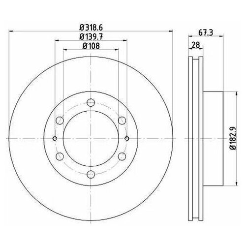 фото Тормозной диск nisshinbo nd1023k для toyota fortuner, hilux vii, viii