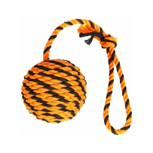 фото Мяч doglike броник средний, с ручкой, (оранжевый-черный)