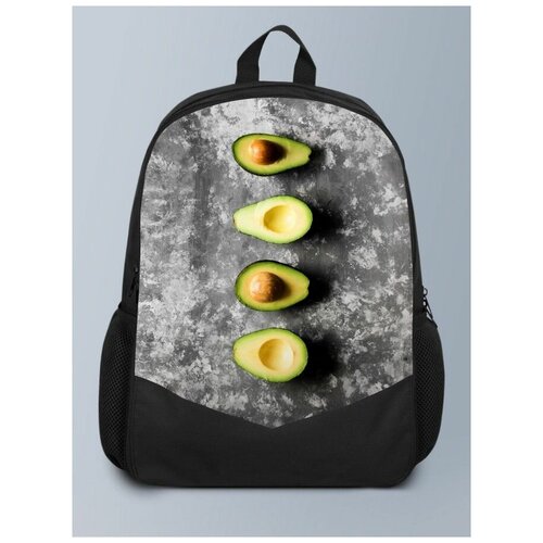 фото Черный рюкзак с принтом овощи авокадо avocado, фрукт, овощ, - 81 brutbag