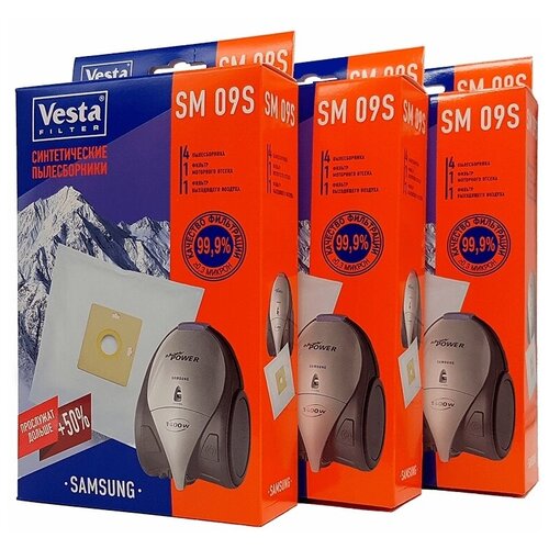 Vesta filter SM 09 S XXl-Pack комплект пылесборников, 12 шт + 6 фильтров