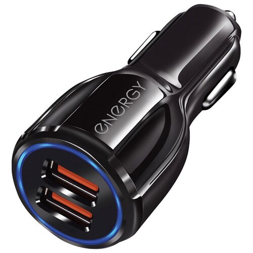 фото Автомобильное зарядное устройство energy et-16a, 2 usb, q3.0, цвет-черный (100283)