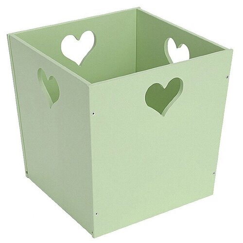 фото Деревянный ящик для игрушек салатовый с сердечком посиделкин