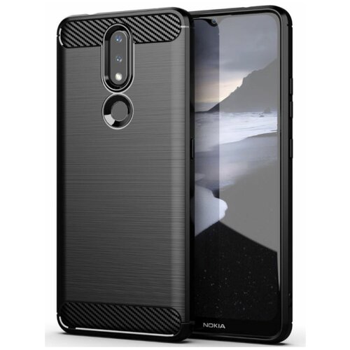 фото Brodef carbon силиконовый чехол для nokia 2.4 черный