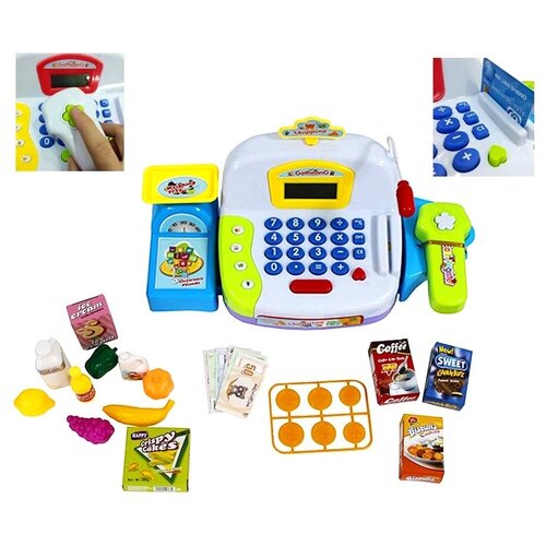 фото Детская игрушечная касса (сканер, весы, продукты, микрофон) shantou gepai