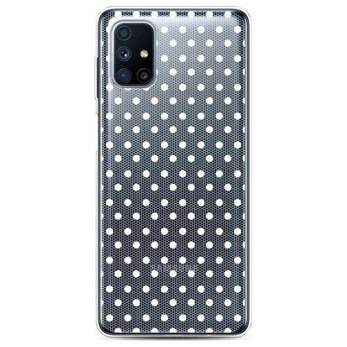 фото Чехол силиконовый samsung galaxy m31s сетка в горох белая case place