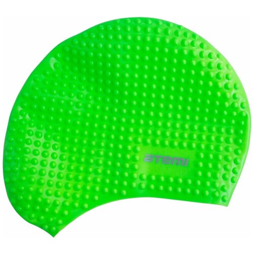 фото Шапочка для плавания atemi, силикон (бабл), зеленая, bs80