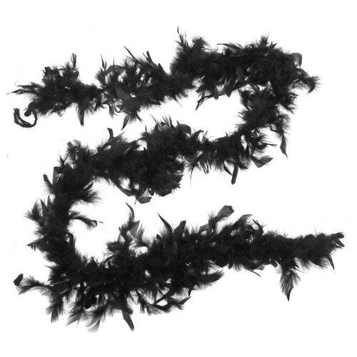 фото Карнавальный шарф- перо, 180 см, цвет чёрный qwen