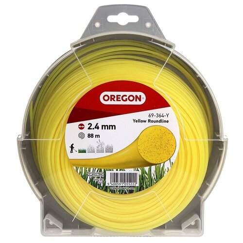 фото Леска для триммера oregon yellow roundline 2.4mm x 90m 69-364-y